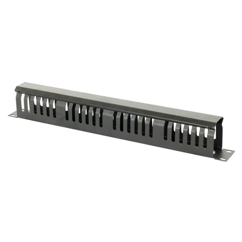 Ghidaj patchcord-uri metalic cu capac (organizator cabluri rack) , 1U , negru - DATEUP "9801130601