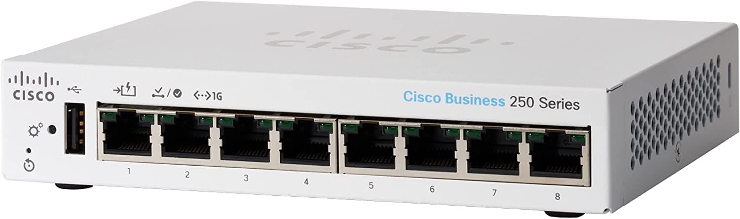 CBS250 Smart 8-port GE, Desktop, Ext PSU, "CBS250-8T-D-EU"