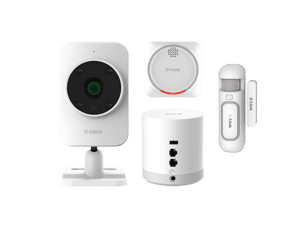 Kit Smart Home: Hub mydlink DCH-G020, camera DCS-935L, senzor usa/geam DCH-Z110, sirena DCH-Z510, D-Link 45505356 "DCH-107KT"