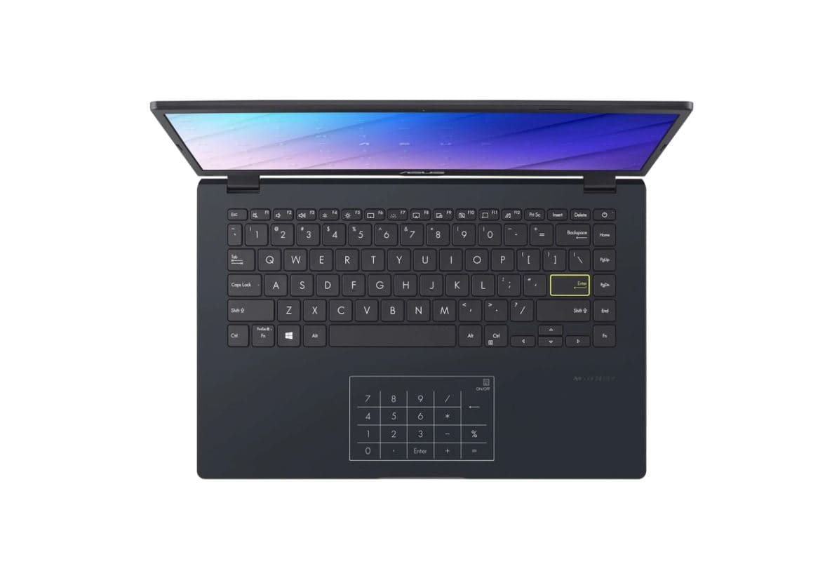 Asus E410MA-BV1969 NOTEBOOK 14 inch HD 1366 x 768 Intel Celeron N4020 1.1 GHz Mem 4 GB SSD 256 GB Wireless BT Li-ion 3 Celule 1xHDMI VGA cam, 1.3 kg Peacock Blue, "E410MA-BV1969" ( — miniatură