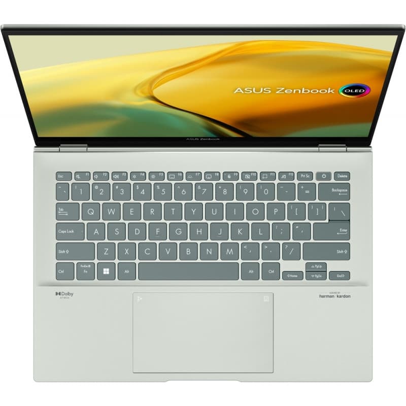 NB Asus 14 inch 2.8K Intel Core i7 1260P; 2.1 GHz | 16 GB SSD 1 TB Wireless BT Tastatura iluminata | 1xHDMI 1080p FHD cam 1.39 kg WIN 11 Home Aqua Celadon, "UX3402ZA-KM407W" ( — miniatură
