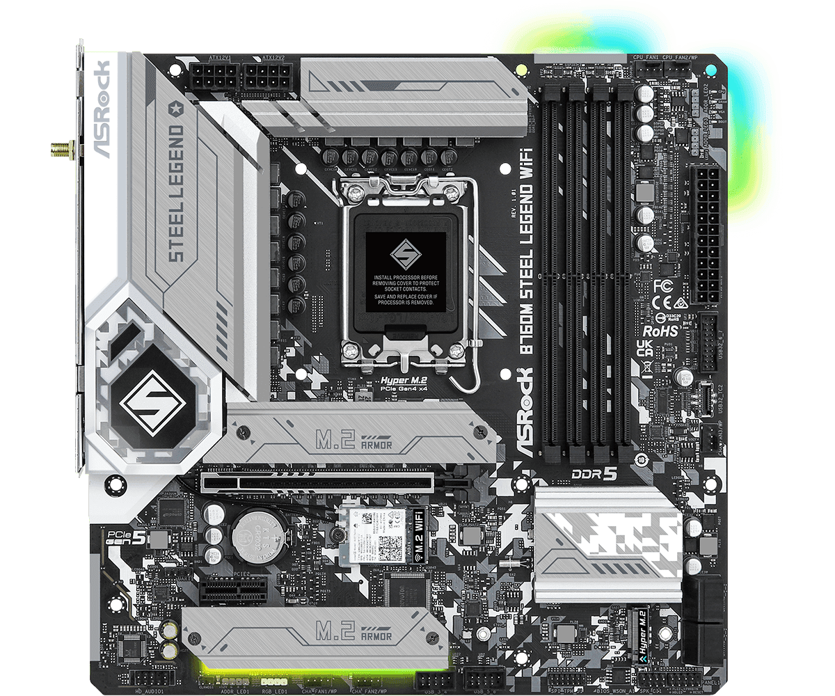 MB Asrock B760M STEEL LEGEN LGA1700 "B760M LEGEND WIFI" — miniatură