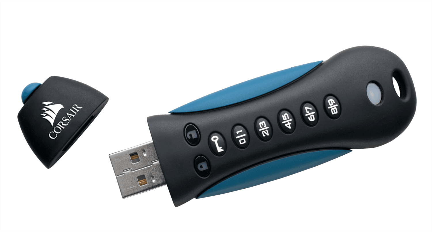 Flash Padlock® 3 64GB Secure USB 3.0 Flash Drive Corsair "CMFPLA3B-64GB" — miniatură
