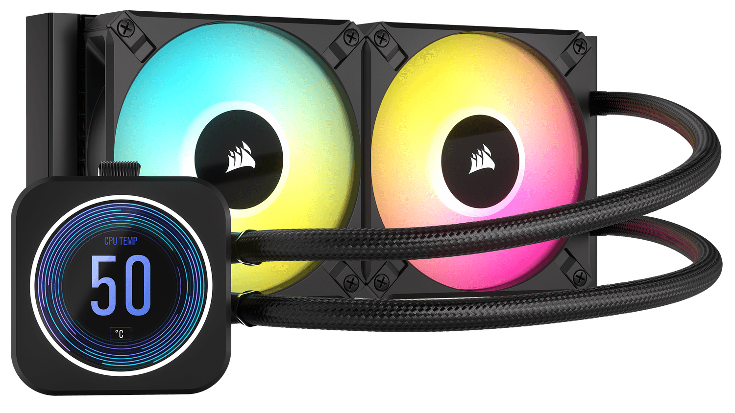 Cooler Corsair "iCUE H100i ELITE LCD XT", skt universal, racire cu lichid, ventilator 120 mm x 2, 2100 rpm, iluminat RGB, "CW-9060074-WW"