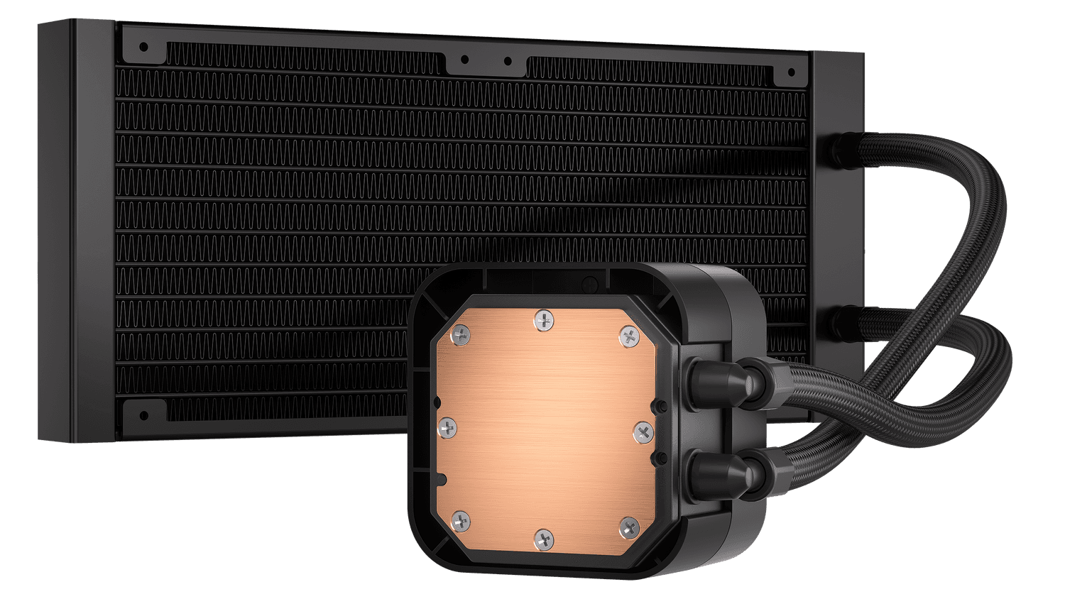Cooler Corsair "iCUE H100i ELITE LCD XT", skt universal, racire cu lichid, ventilator 120 mm x 2, 2100 rpm, iluminat RGB, "CW-9060074-WW" — miniatură