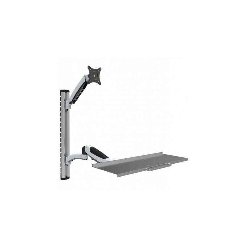 Suport pentru monitor si tastatura, de perete, raft extensibil, 15-27 inch, reglabil, TECHLY, gri, ICA-PLW 02 "ICA-PLW02"
