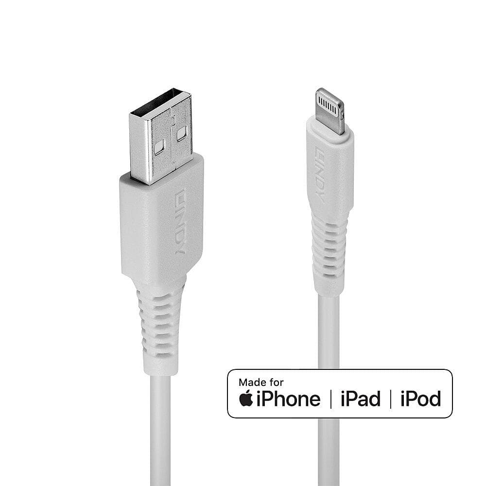 CABLU alimentare si date Lindy pt.smartphone Lightning (T) la USB 2.0 (T), 3 m, PVC, alb, "LY-31328"