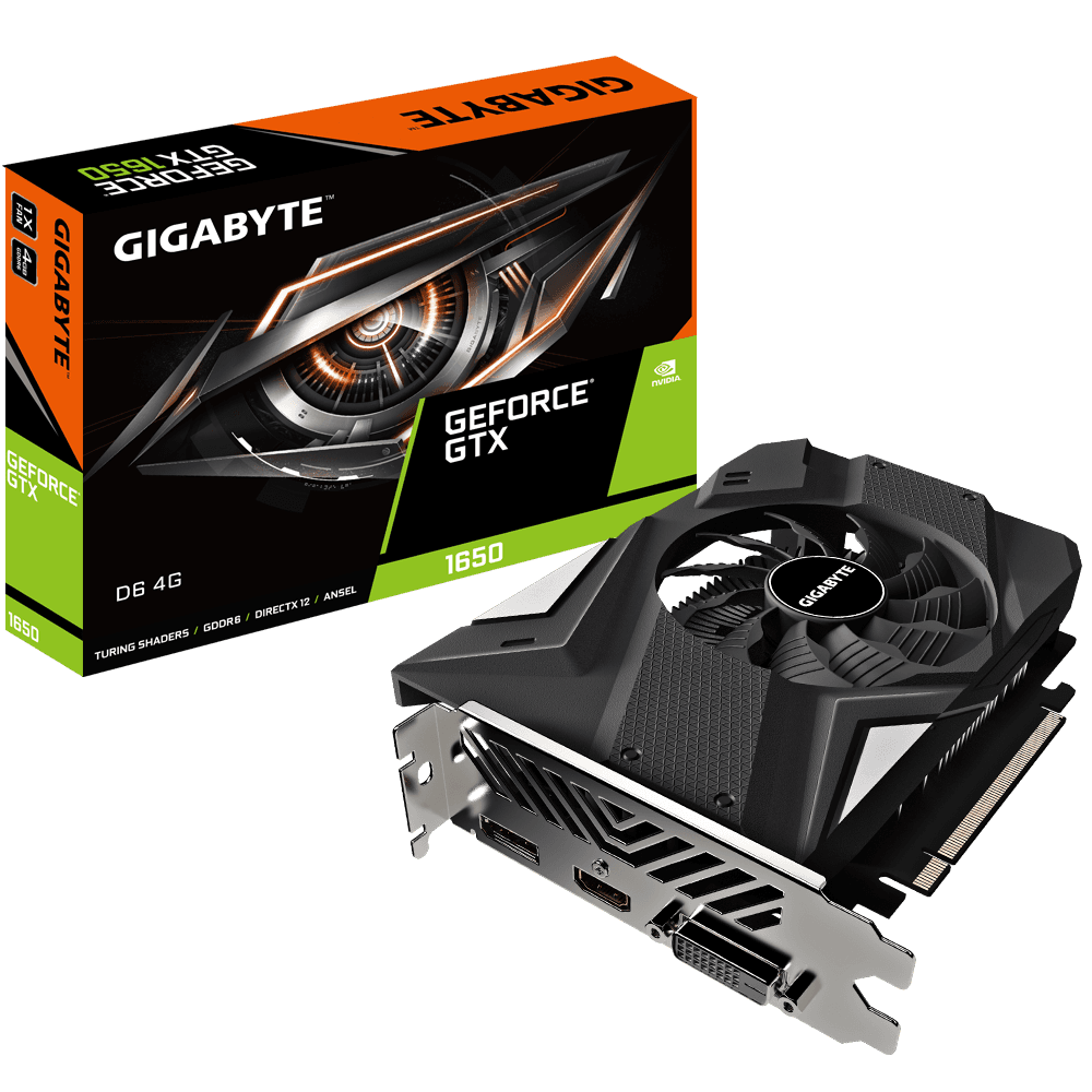 PLACA VIDEO GIGABYTE GTX 1650, 4GB GDDR6 128bit, N1656D6-4GD (V2.0) "N1656D6-4GD (V2.0)"