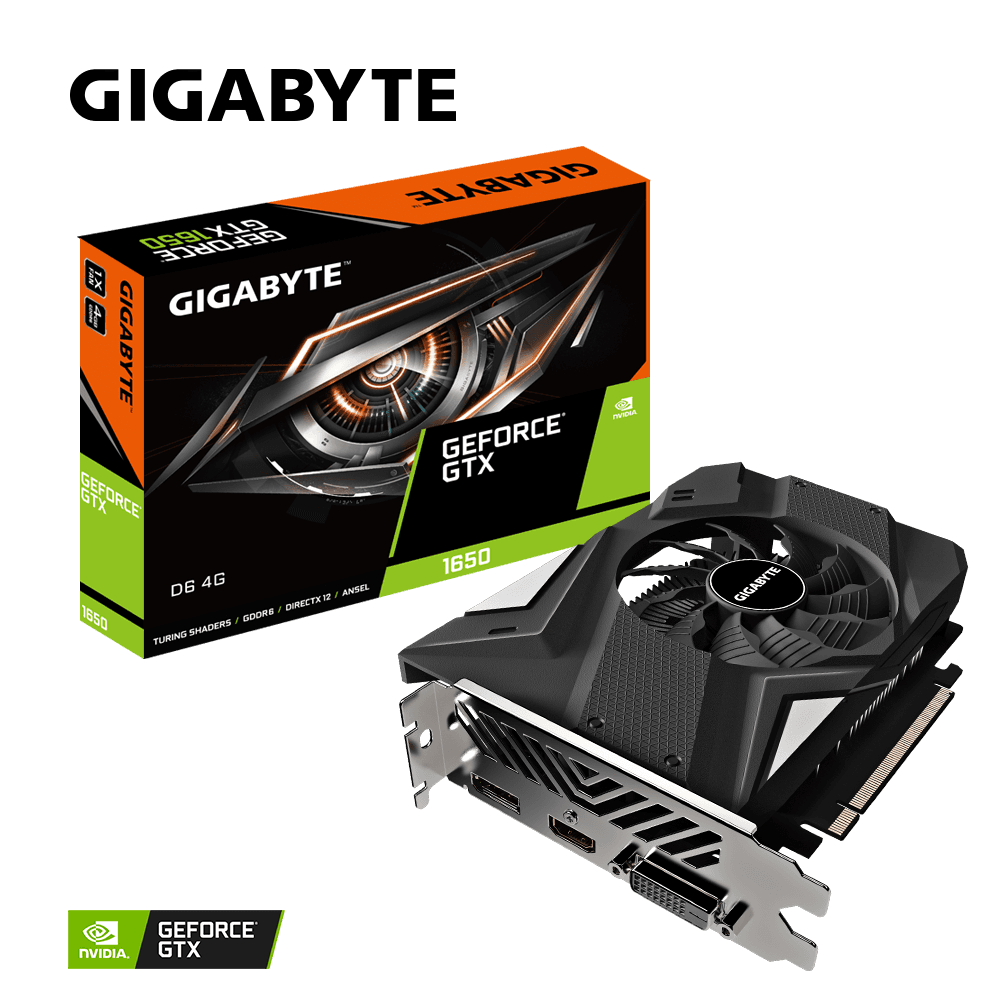 PLACA VIDEO GIGABYTE GTX 1650, 4GB GDDR6 128bit, N1656D6-4GD (V2.0) "N1656D6-4GD (V2.0)" — miniatură