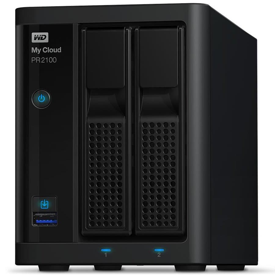 NAS WD My Cloud Pro Series PR2100 0TB, My Cloud OS 5, Intel Pentium N3710 1.6GHz CPU, 4GB RAM, 256-bit,Gigabit Ethernetx2, 2x USB 3.0 Type-A, Black "WDBBCL0000NBK-EESN"