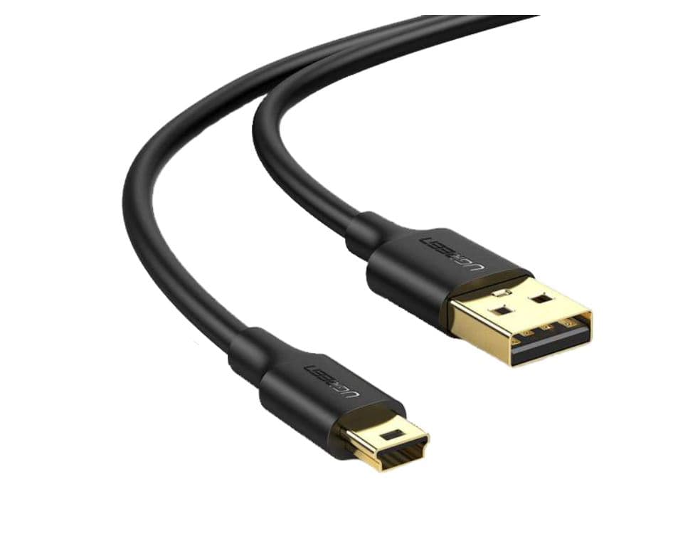 CABLU USB Ugreen, "US132" USB 2.0 (T) la Mini-USB (T) 5 Pin, 2m, conectori auriti, negru, "30472" - 6957303834723