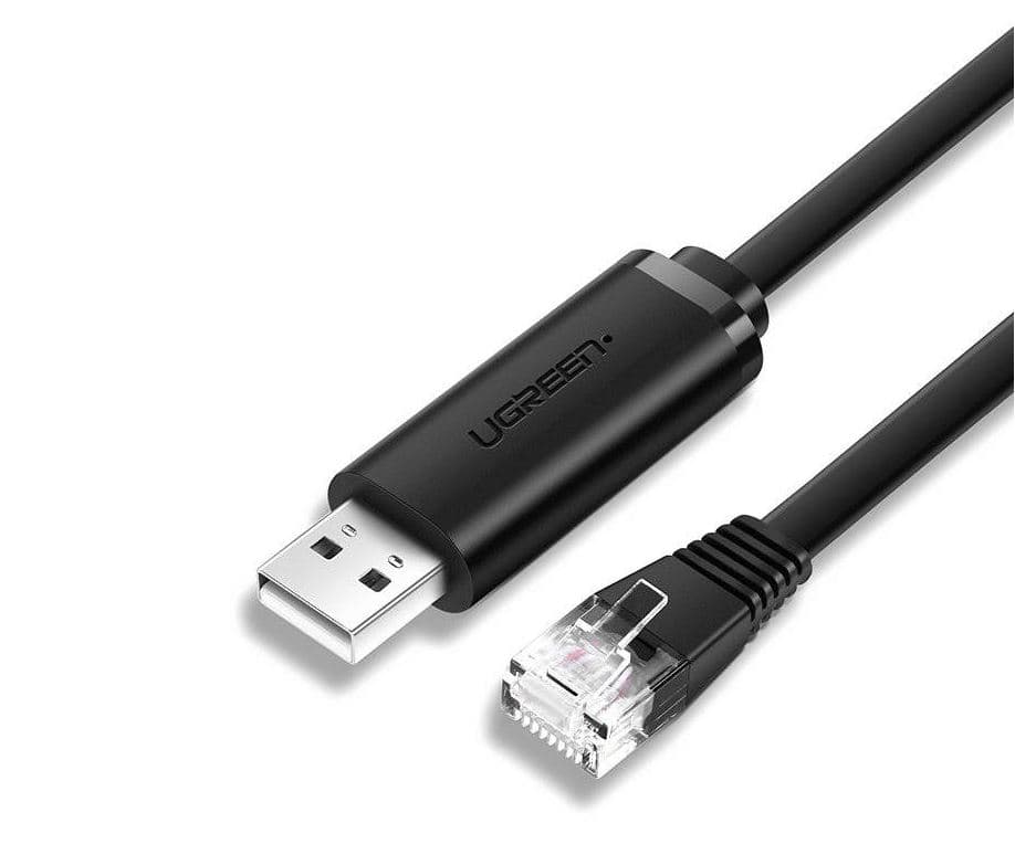 CABLU USB Ugreen adaptor, "CM204" cablu consola USB 2.0 (T) la RJ-45(T), 1.5m, negru, "50773" - 6957303857739 — miniatură