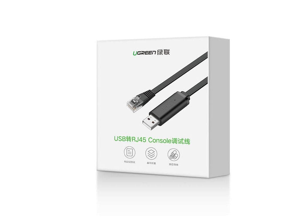 CABLU USB Ugreen adaptor, "CM204" cablu consola USB 2.0 (T) la RJ-45(T), 1.5m, negru, "50773" - 6957303857739
