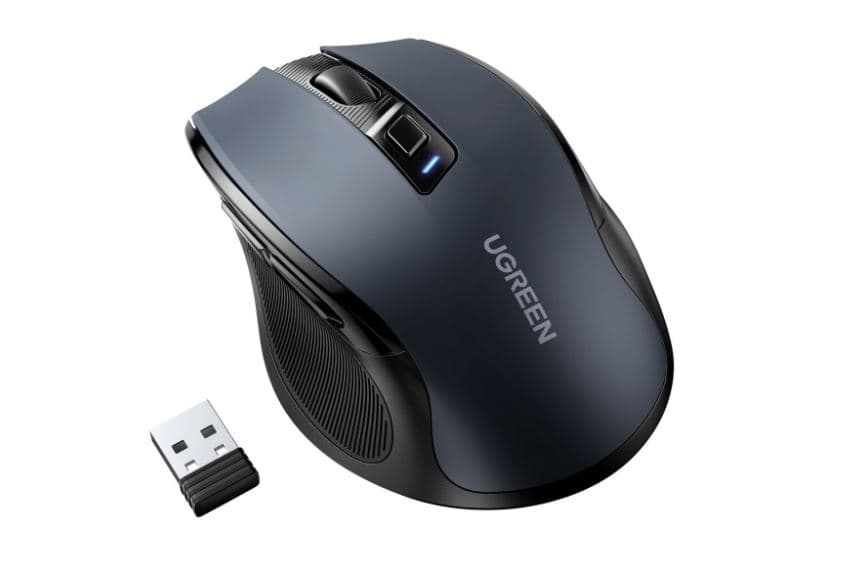 MOUSE Ugreen, "MU006" PC sau NB, wireless 2.4GHz, optic, 3/1 butoane/scroll, 4000 dpi, negru "90545" - 6957303895458