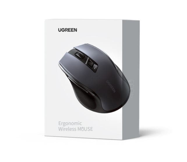 MOUSE Ugreen, "MU006" PC sau NB, wireless 2.4GHz, optic, 3/1 butoane/scroll, 4000 dpi, negru "90545" - 6957303895458 — miniatură