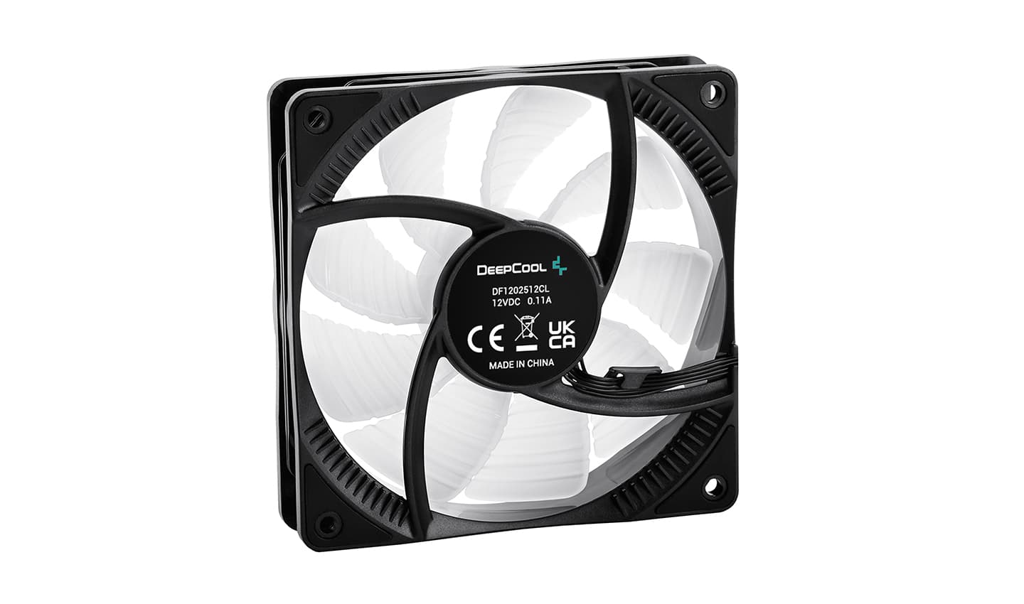 VENTILATOR DeepCool PC RF120, 120x120x25 mm, 1500rpm, control PWM, LED, 1 ventilator, 4-pin PWM, negru, "DP-FRGB-RF120-1C" — miniatură