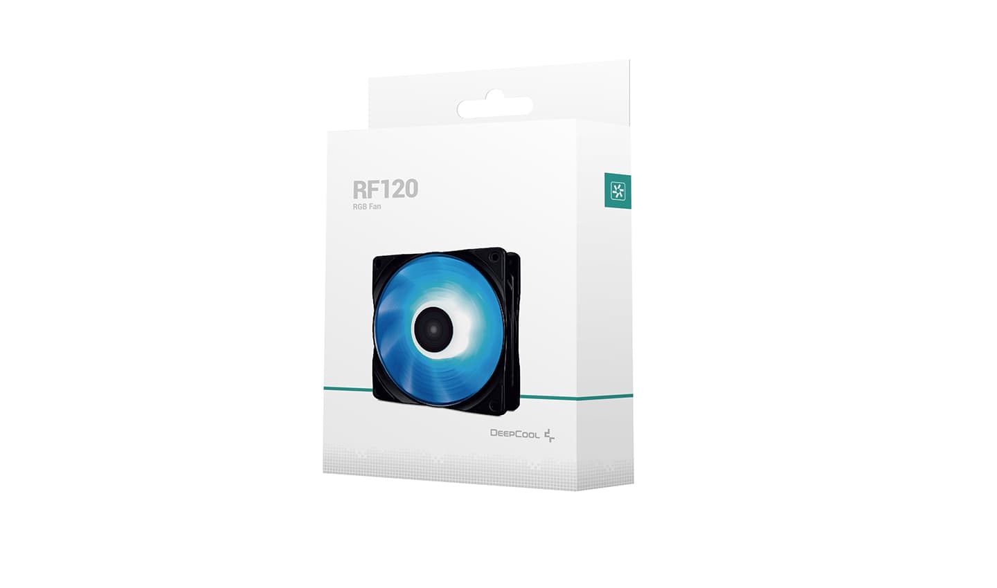 VENTILATOR DeepCool PC RF120, 120x120x25 mm, 1500rpm, control PWM, LED, 1 ventilator, 4-pin PWM, negru, "DP-FRGB-RF120-1C" — miniatură