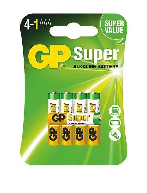 Baterie GP Batteries, Super Alcalina AAA (LR03) 1.5V alcalina, blister 5 buc. "GP24A4/1-2PL5" "GPPCA24AS126" - 388764