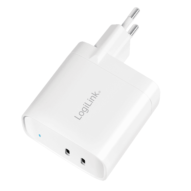 ALIMENTATOR retea 220V LOGILINK, universal, 2 x USB-C, maxim 11V/1.8A, GaN 40W, suport OCP/OVP/OHP/SCP, alb, "PA0282" — miniatură
