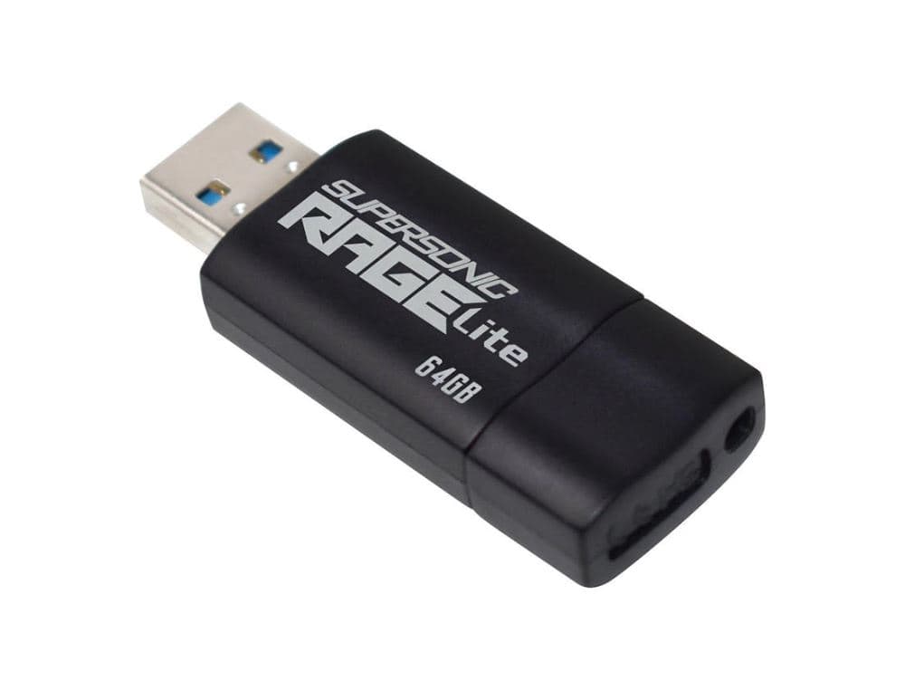 MEMORIE USB 3.2 PATRIOT Supersonic Rage Lite, 64 GB, protectie slide, negru, "PEF64GRLB32U" — miniatură