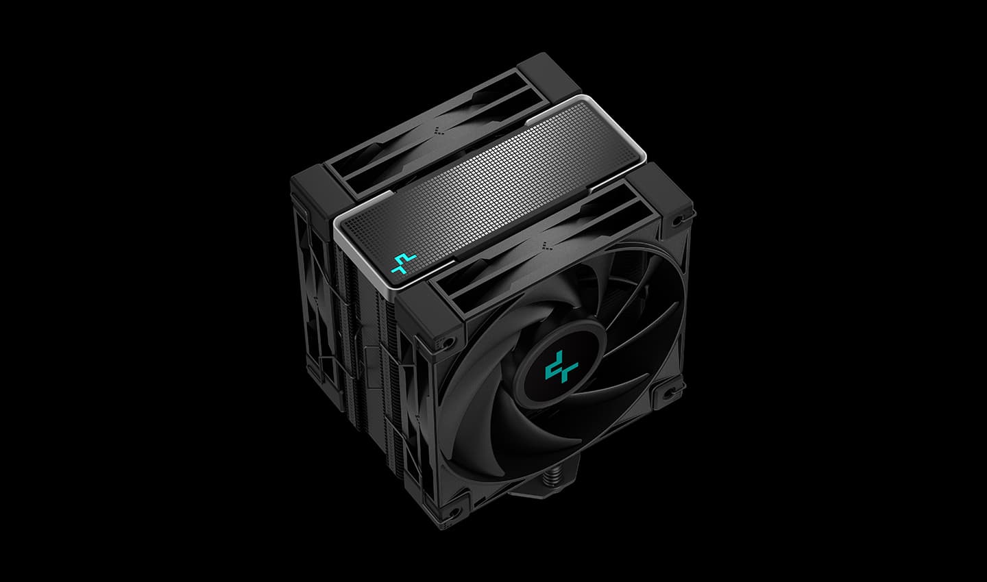 Cooler Deepcool "AK400 Zero Dark PLUS", compatibil skt. Intel si AMD, racire cu aer, ventilator 120 mm x 2, 1650 rpm, inaltime cooler 155 mm, 4 heatpipe, "R-AK400-BKNNMD-G-1" — miniatură