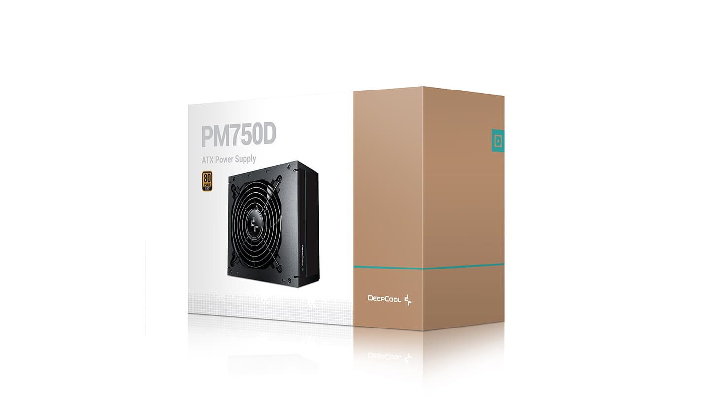 SURSA DeepCool 750W, "PM750D", 80 Plus Gold, fan 120 mm x 1, ATX 12V V2.4, non-modulara, PCI-E (6+2)Pin x 1 x 3, 6 x S-ATA, "R-PM750D-FA0B-EU" — miniatură