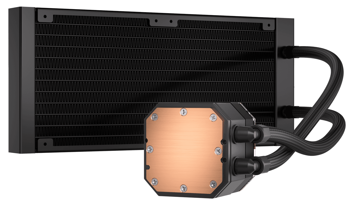 Cooler Corsair "iCUE H100i ELITE CAPELLIX XT", skt universal, racire cu lichid, ventilator 120 mm x 2, 2100 rpm, iluminat RGB, "CW-9060068-WW" — miniatură