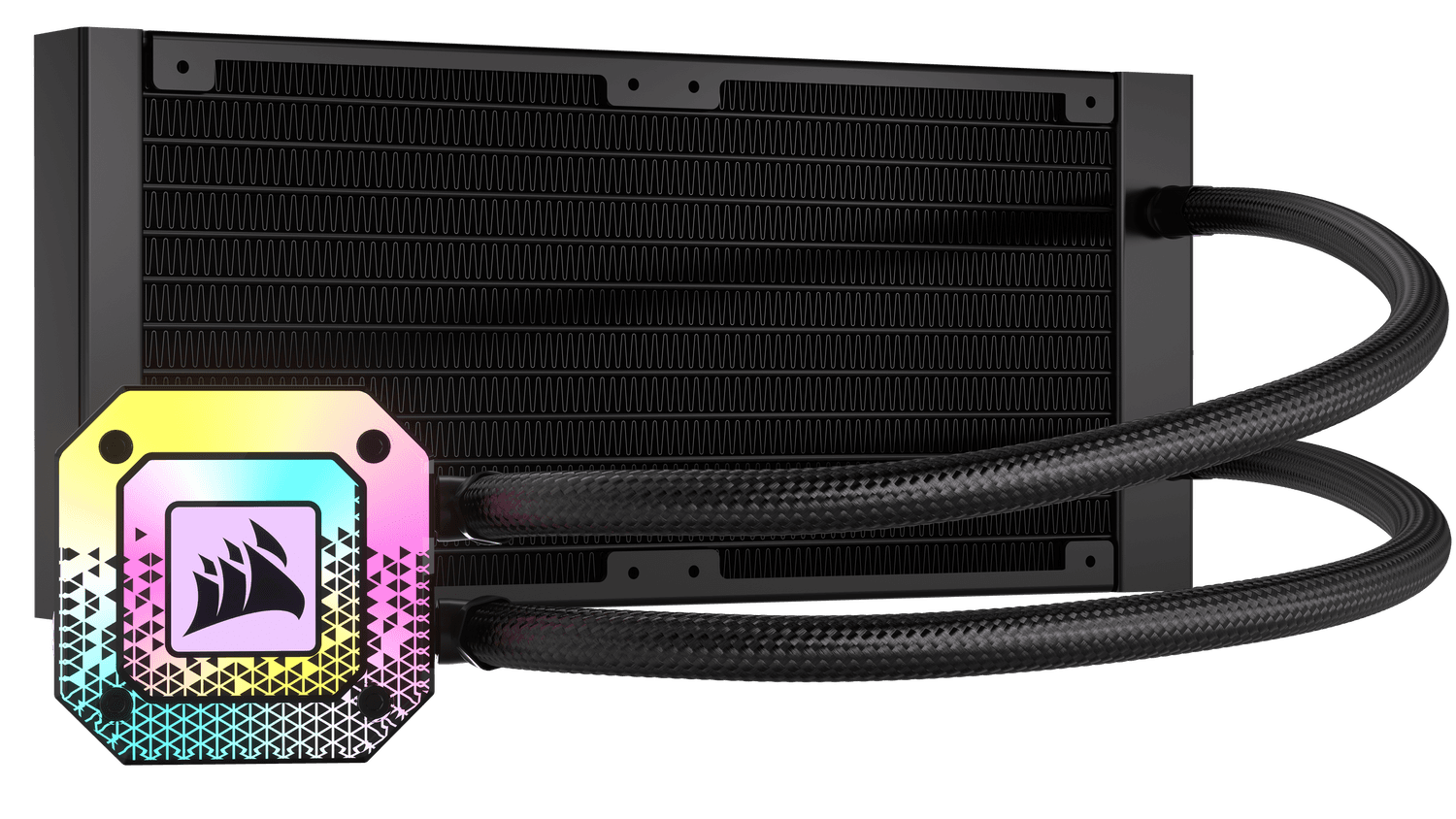 Cooler Corsair "iCUE H100i ELITE CAPELLIX XT", skt universal, racire cu lichid, ventilator 120 mm x 2, 2100 rpm, iluminat RGB, "CW-9060068-WW" — miniatură