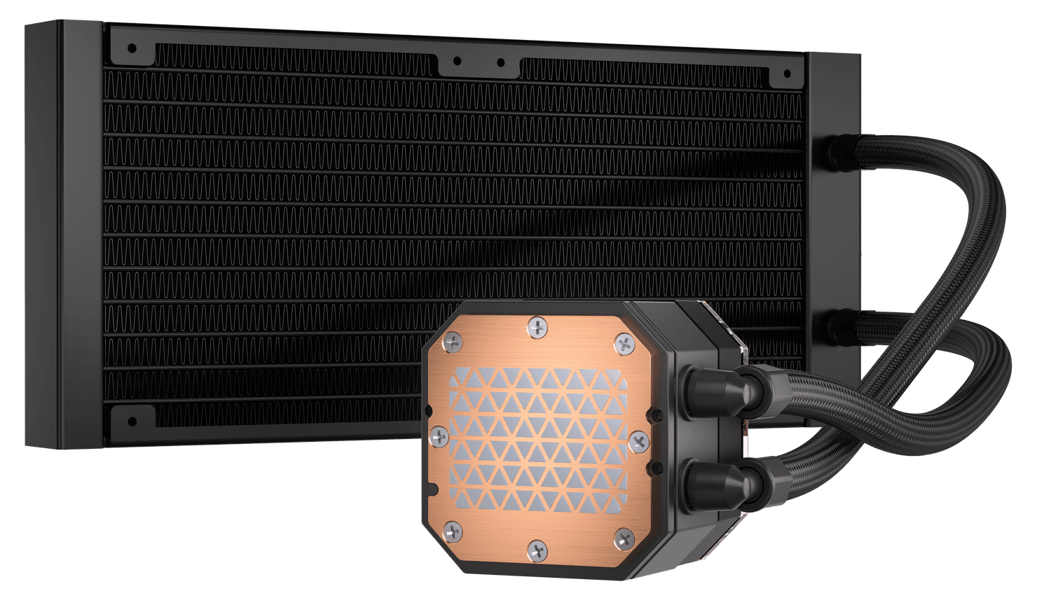 Cooler Corsair "iCUE H100i ELITE CAPELLIX XT", skt universal, racire cu lichid, ventilator 120 mm x 2, 2100 rpm, iluminat RGB, "CW-9060068-WW" — miniatură