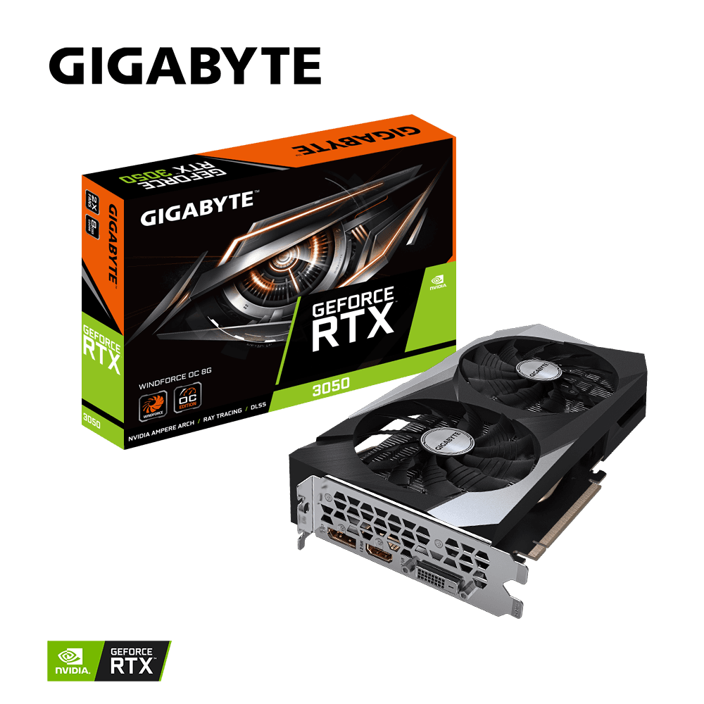VGA GB GeForce RTX 3050 WINDFORCE OC 8GB "GV-N3050WF2OC-8GD"