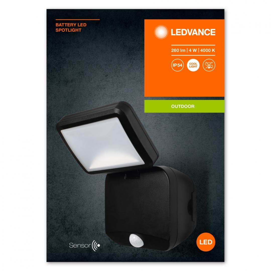 BATTERY LED SPOTLIGHT SINGLE BK LEDV "000004058075227347"