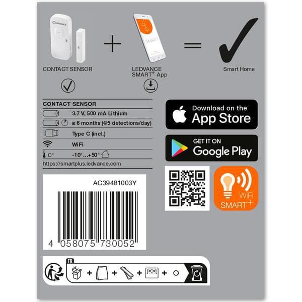 SMART WIFI CONTACT SENSOR FS1 LEDV "000004058075730052" — miniatură