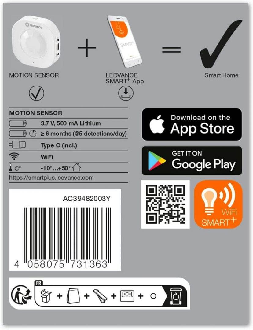 SMART WIFI MOTION SENSOR FS1 LEDV "000004058075731363" — miniatură