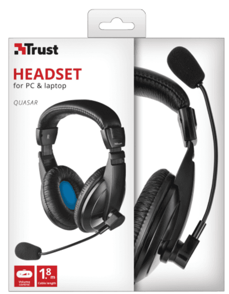 CASTI TRUST QUASAR PC BLACK "21661" — miniatură