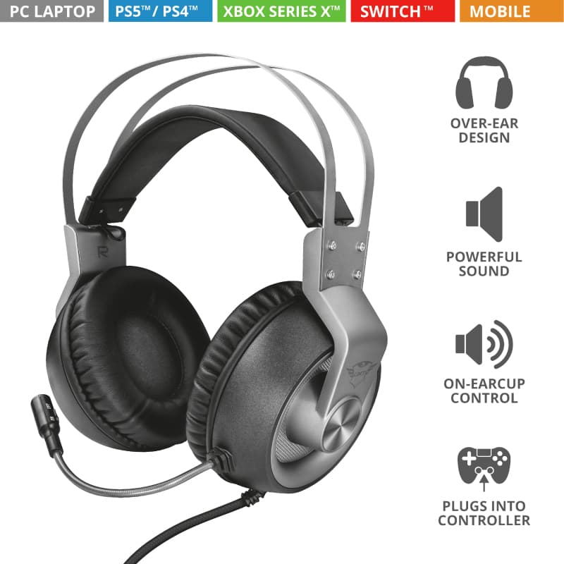 CASTI GAMING TRUST GXT 430 IRONN BLACK "23209" — miniatură