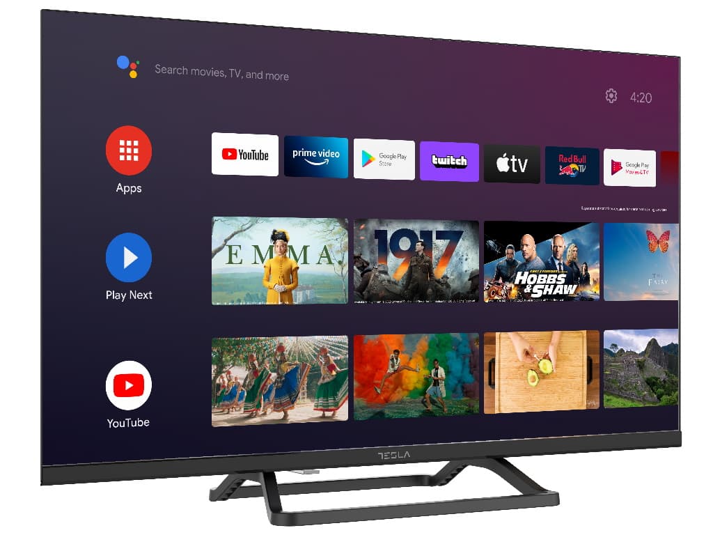 Tesla Android TV 9, DLED 43E625BUS, 109 cm, UHDDVB-T/T2/C/S/S2, 300cd/m2, VESA 200x200mm "43E625BUS"