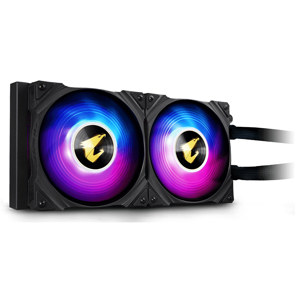 Cooler Gigabyte "AOR WATERFORCE 240", skt universal, racire cu lichid, ventilator 120 mm x 2, 2150 rpm, iluminat RGB, "AOR WATERFORCE 240" — miniatură