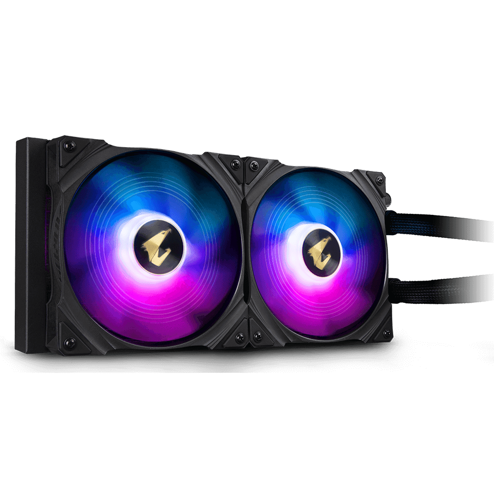 Cooler Gigabyte "AOR WATERFORCE 280", skt universal, racire cu lichid, ventilator 140 mm x 2, 2150 rpm, iluminat ARGB, "AOR WATERFORCE 280" — miniatură