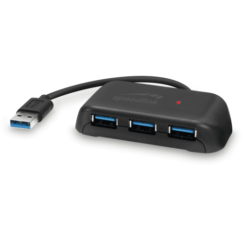HUB SPEEDLINK SNAPPY EVO 4 PORTS USB TO USB 3.0 BKUSB 3.0, USB 3.1 Gen 1, USB 3.2 Gen 1 (5 Gbit-s) "SL-140109-BK"