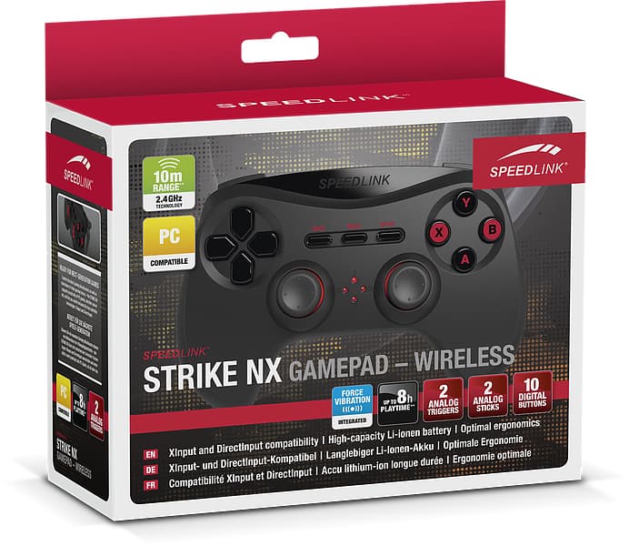 GAMEPAD SPEEDLINK STRIKE NX PC WIRELESS NEGRU "SL-650100-BK-01" — miniatură