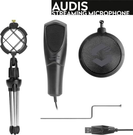 MICROFON SPEEDLINK AUDIS STREAMING BLACK "SL-800012-BK" — miniatură