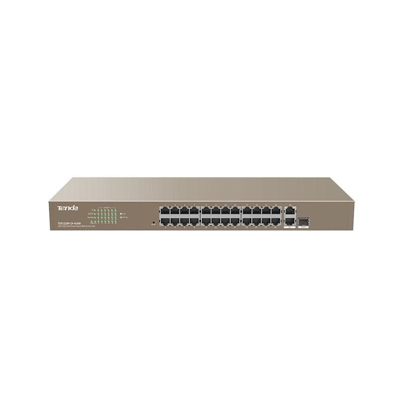 TENDA 24-PORT+2GE SMART POE SWITCH "TEF1226P-24-410W"