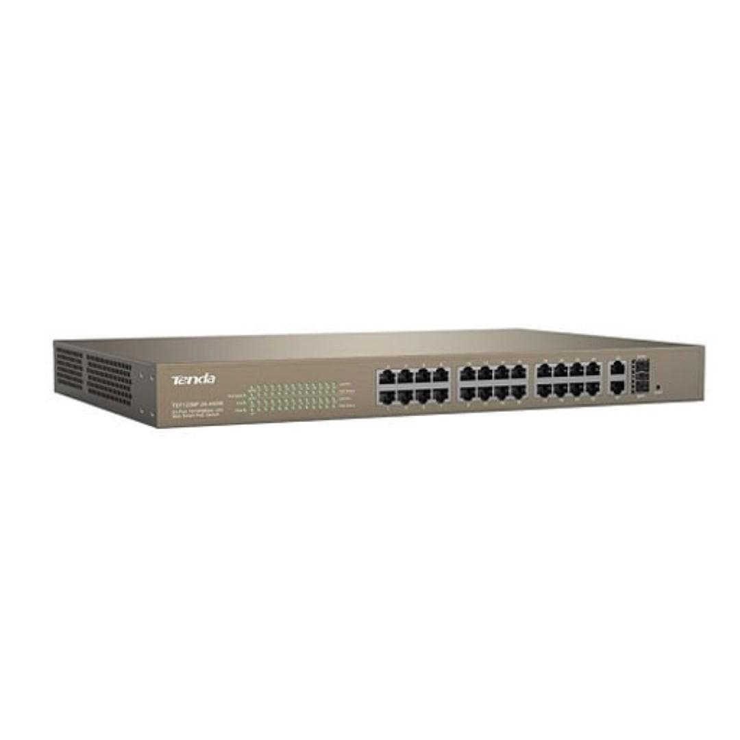 TENDA 24-PORT+2GB WEB SMART POE SWITCH "TEF1226P-24-440W"