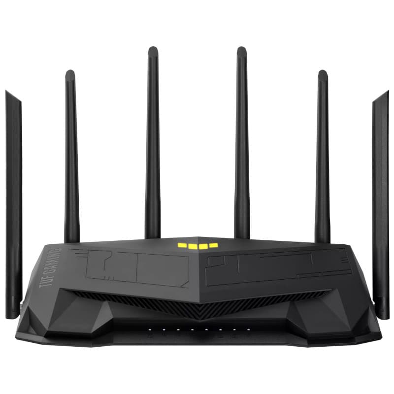 ASUS TUF Gaming AX6000 Dual Band WiFi 6 Gaming Router with dedicated Gaming port Dual 2.5G port AiMesh AiProtection Pro AURA RGB "90IG07X0-MO3C00" — miniatură