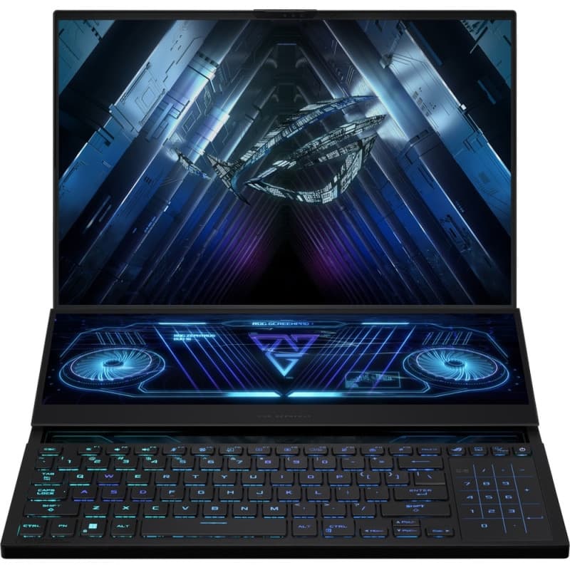 NB Asus 16 inch QHD+, WQXGA ScreenPad Plus AMD Ryzen 9 7945HX 5.4 GHz Mem 32 GB SSD 1 TB RTX 4080 Video 12GB LAN 1xHDMI FHD 1080P cam 2.67 kg WIN 11 Pro Black "GX650PZ-NM062X" (