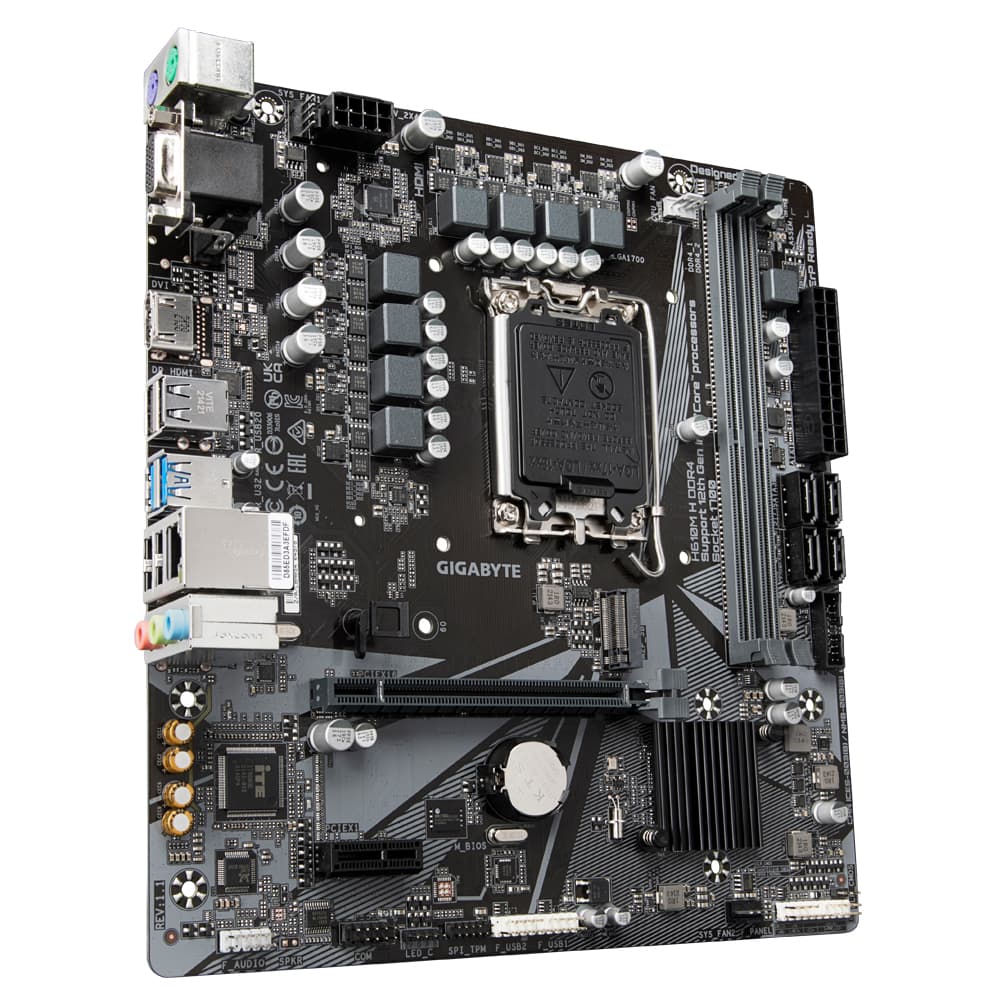 GIGABYTE Mainboard Desktop H610M H DDR4 1.2 (LGA1700, 2x DDR4 up to 64GB, D-Sub, HDMI, 1x PCI-Ex16x16, 1x PCI-Ex1, 4x SATA, 1x M.2, 4x USB 3.2 Gen1, 4x USB 2.0/1.1, GLAN) mATX "H610M H DDR4 1.2" — miniatură