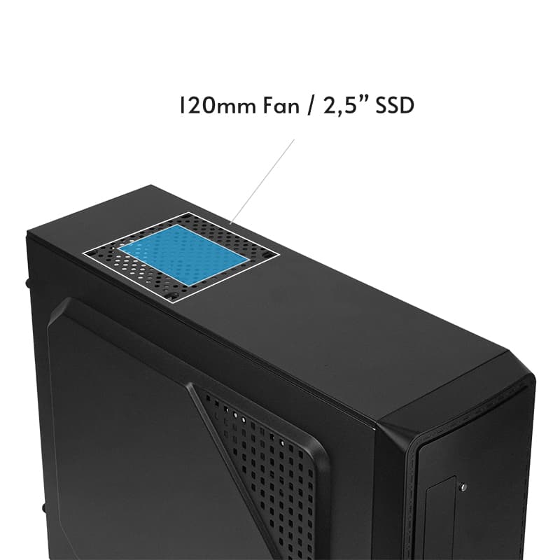 CARCASE Chieftec, "Uni" middle tower Black, 2xUSB3.2 Gen1, "UC-03B-OP" — miniatură