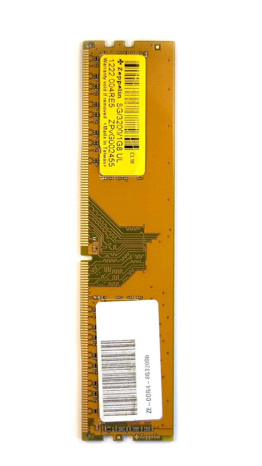 MEMORIE DDR  Zeppelin DDR4  8GB frecventa 3200 MHz, 1 modul, latenta CL18 , "ZE-DDR4-8G3200b"