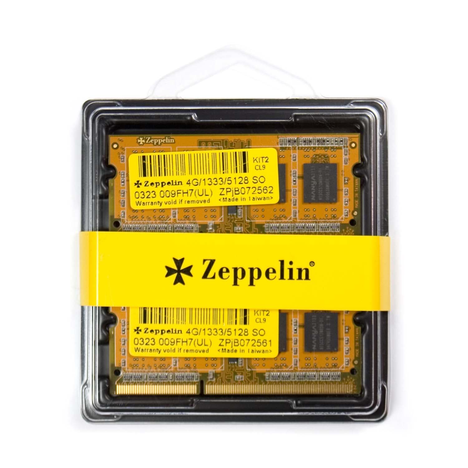 MEMORIE SODIMM Zeppelin DDR3 8GB frecventa 1333 MHz, (kit 2 x 4GB), retail "ZE-SD3-8G1333-KIT"