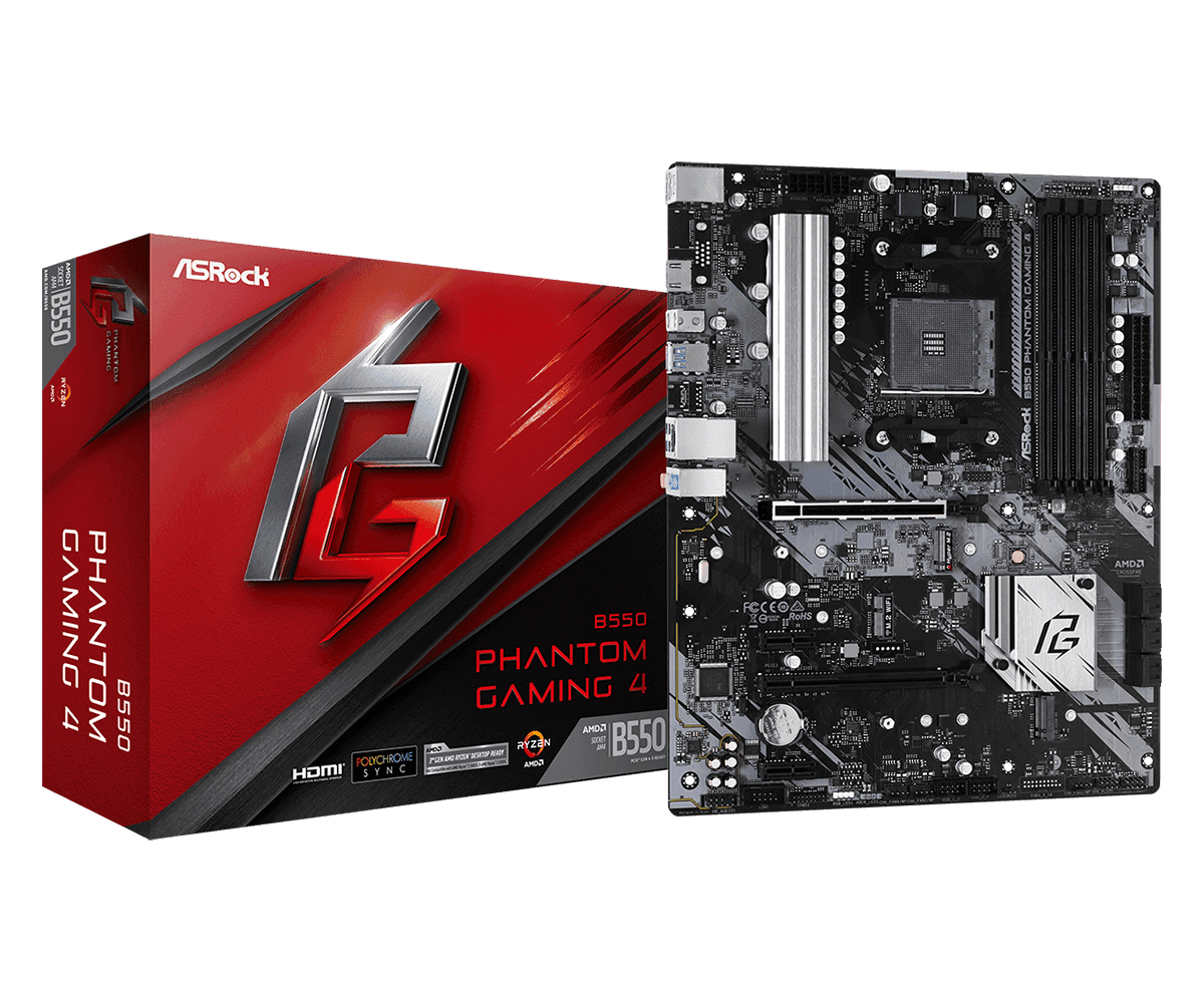 MB ASROCK BB550 PHANTOM GAMING 4 AM4 "B550 PHANTOM GAM4"
